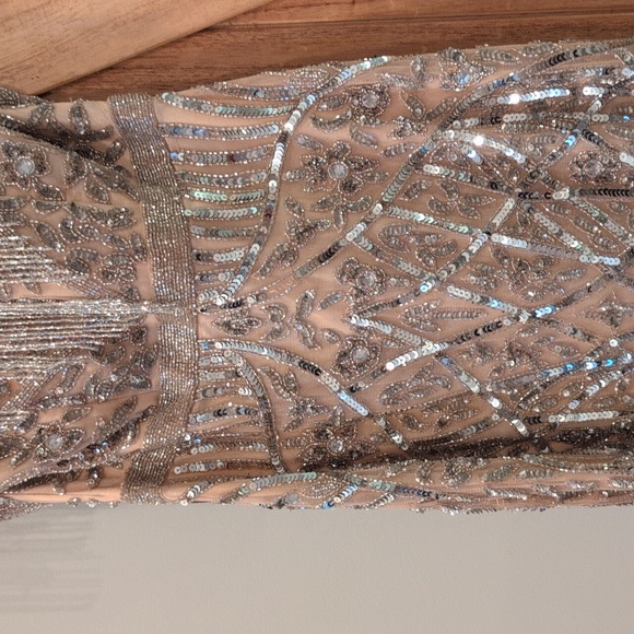 Mac Duggal military style fringe sheath gown size 6 - Picture 9 of 12